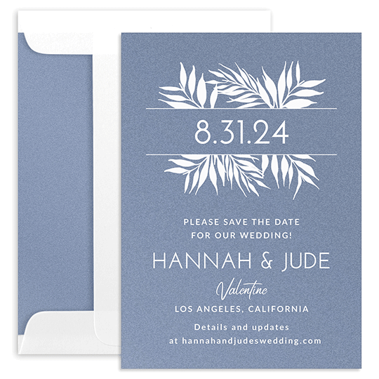 Palm Frame Shimmer Save the Date Cards
